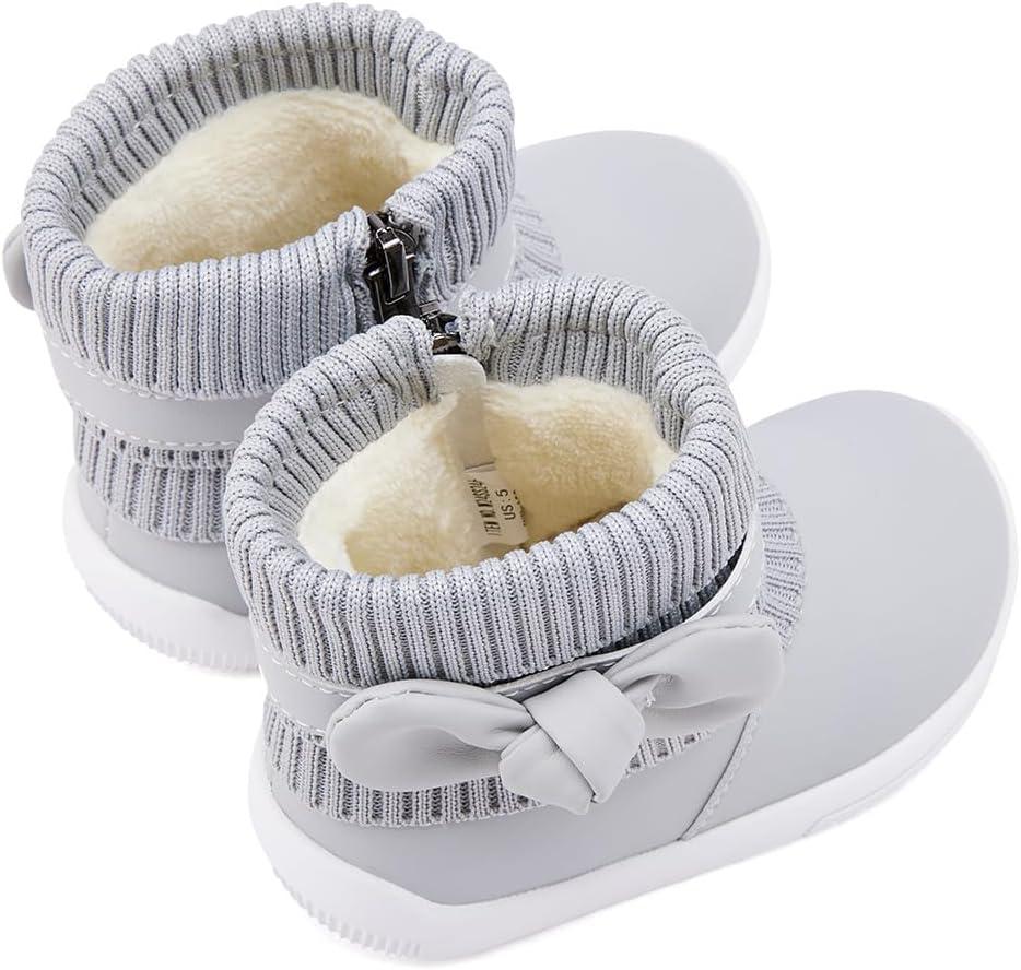 imageBMCiTYBM Baby Girls Boys Boots High Top First Walking ShoesBowknot Grey