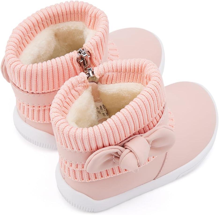 imageBMCiTYBM Baby Girls Boys Boots High Top First Walking ShoesBowknot Pink