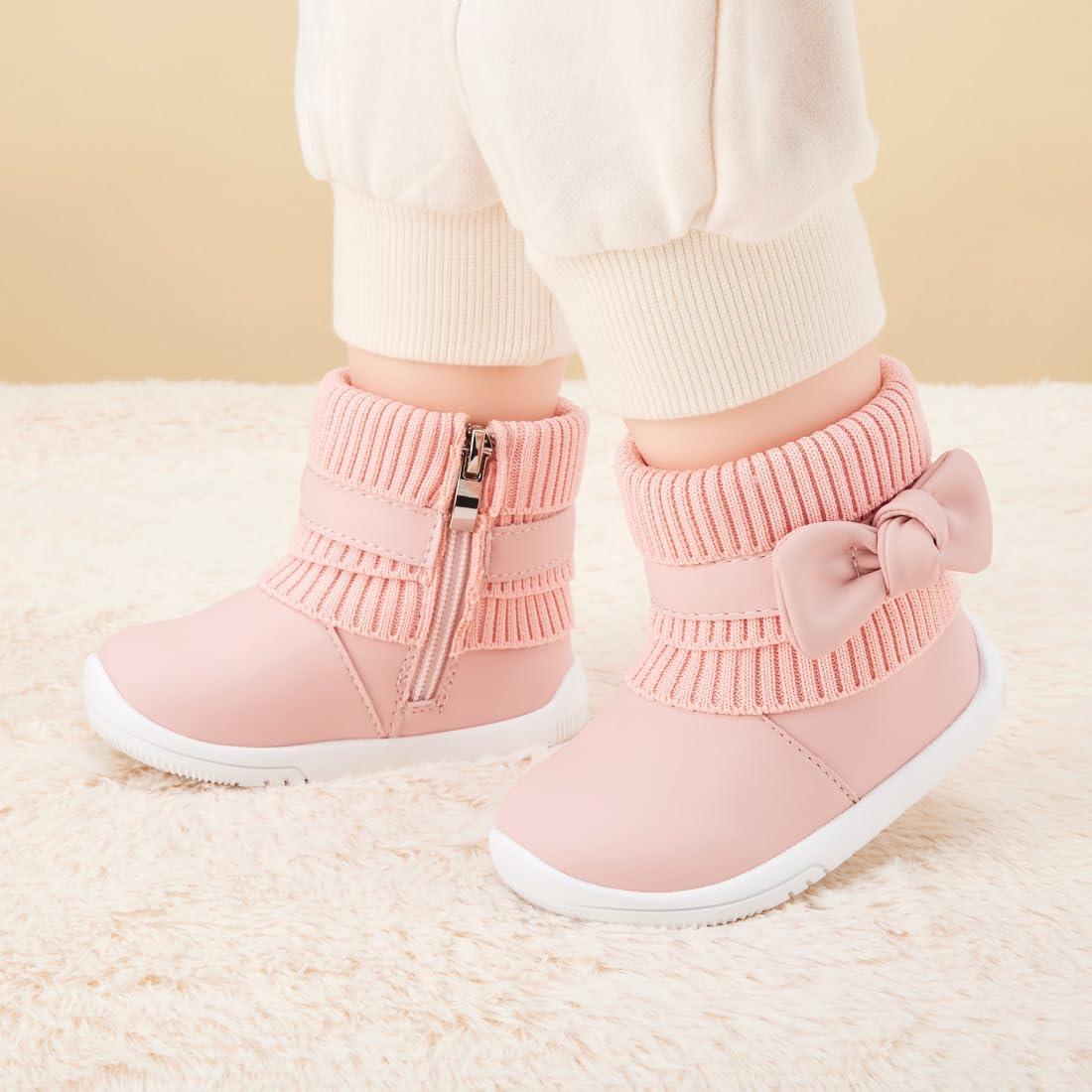 imageBMCiTYBM Baby Girls Boys Boots High Top First Walking ShoesBowknot Pink