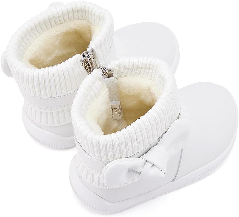 imageBMCiTYBM Baby Girls Boys Boots High Top First Walking ShoesBowknot White