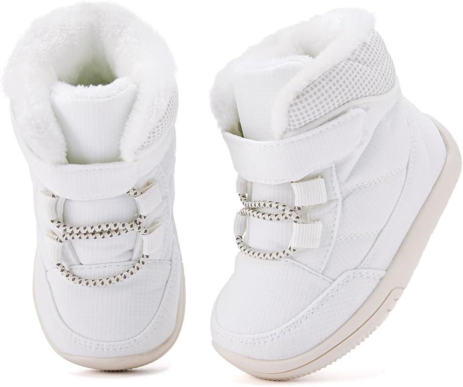 imageBMCiTYBM Baby Girls Boys Boots High Top First Walking ShoesDark White