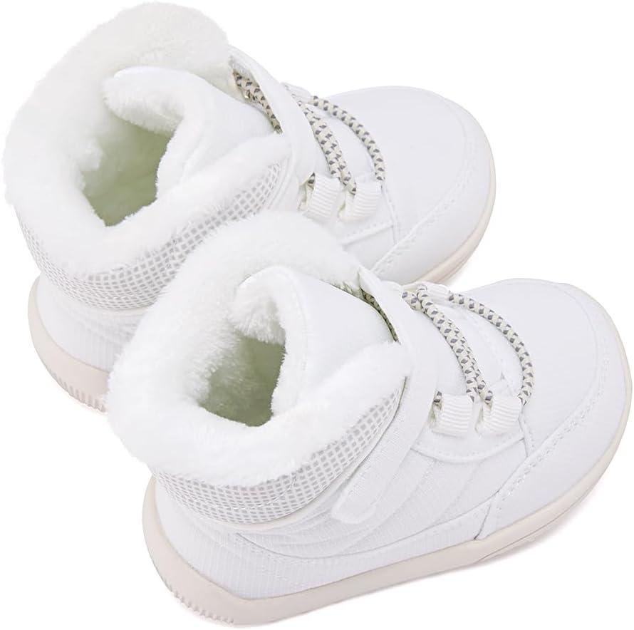 imageBMCiTYBM Baby Girls Boys Boots High Top First Walking ShoesDark White