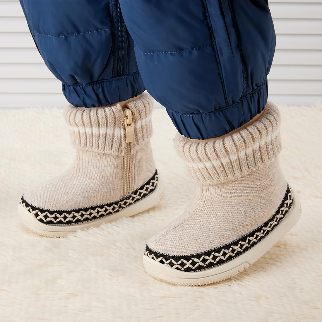 imageBMCiTYBM Baby Girls Boys Boots High Top First Walking ShoesWhite Brown