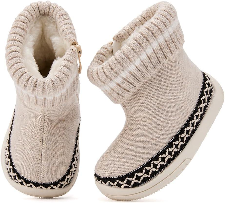 imageBMCiTYBM Baby Girls Boys Boots High Top First Walking ShoesWhite Brown
