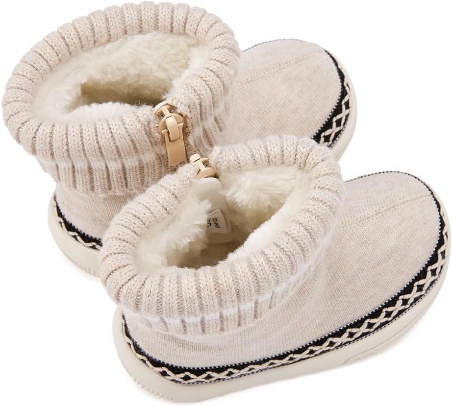 imageBMCiTYBM Baby Girls Boys Boots High Top First Walking ShoesWhite Brown