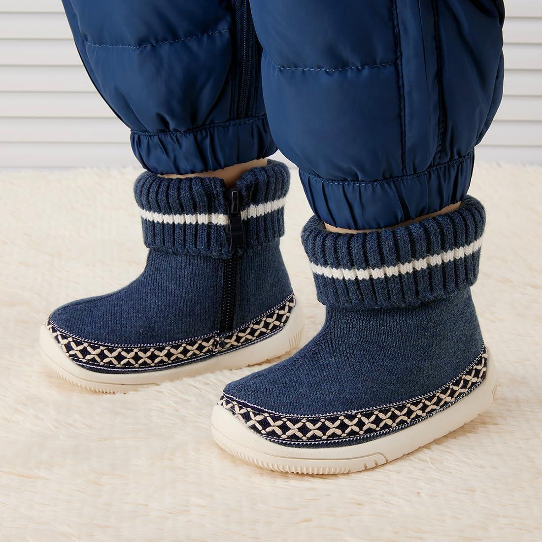 imageBMCiTYBM Baby Girls Boys Boots High Top First Walking ShoesWhite Navy