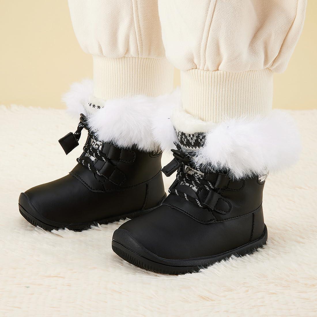 imageBMCiTYBM Baby Girls Boys Boots High Top First Walking ShoesZipper Black