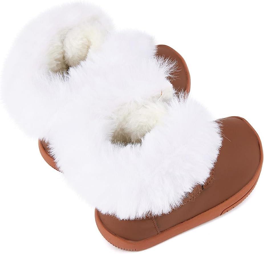 imageBMCiTYBM Baby Girls Boys Boots High Top First Walking ShoesZipper Brown