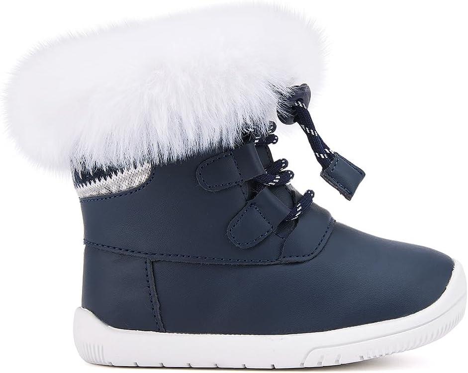 imageBMCiTYBM Baby Girls Boys Boots High Top First Walking ShoesZipper Navy