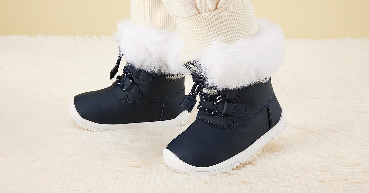 imageBMCiTYBM Baby Girls Boys Boots High Top First Walking ShoesZipper Navy