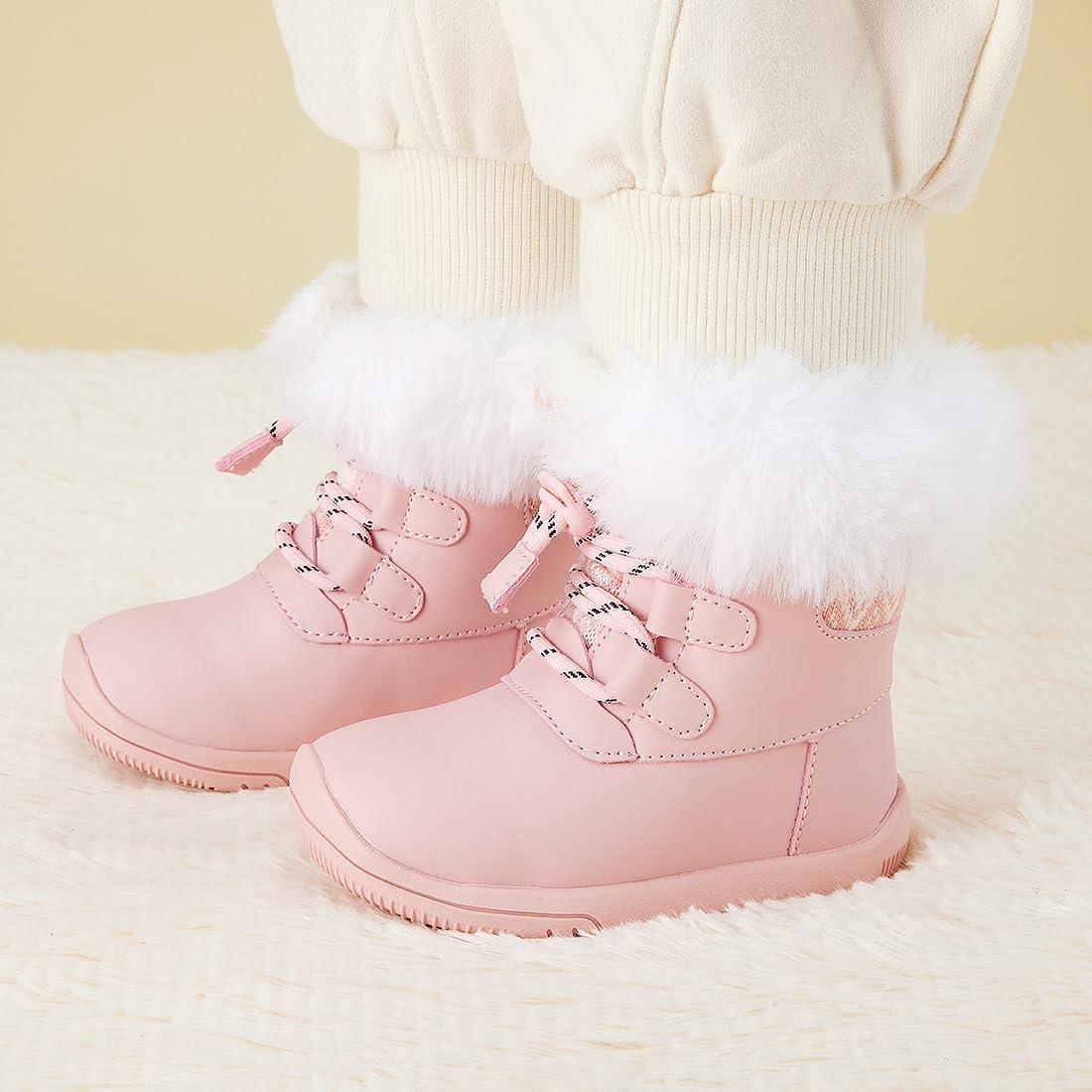 imageBMCiTYBM Baby Girls Boys Boots High Top First Walking ShoesZipper Pink
