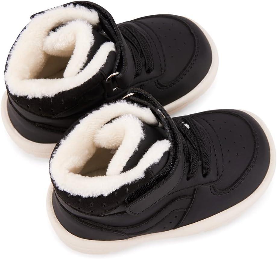 imageBMCiTYBM Baby Snow Boots Boys Girls Winter Infant Shoes AntiSlip 6 9 12 18 24 Months Faux FurBlack