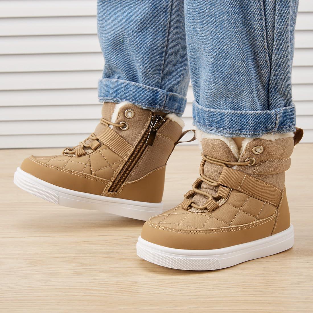 imageBMCiTYBM Baby Snow Boots Boys Girls Winter Infant Shoes AntiSlip 6 9 12 18 24 Months Faux FurDark Camel