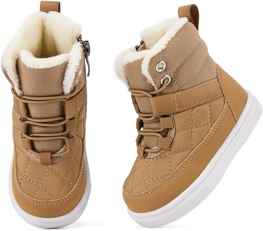 imageBMCiTYBM Baby Snow Boots Boys Girls Winter Infant Shoes AntiSlip 6 9 12 18 24 Months Faux FurDark Camel