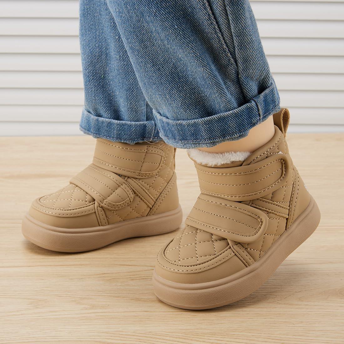 imageBMCiTYBM Baby Snow Boots Boys Girls Winter Infant Shoes AntiSlip 6 9 12 18 24 Months Faux FurLight Brown