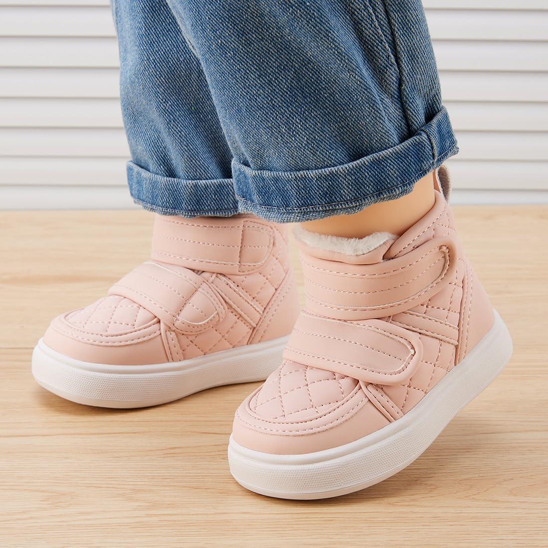 imageBMCiTYBM Baby Snow Boots Boys Girls Winter Infant Shoes AntiSlip 6 9 12 18 24 Months Faux FurLight Pink