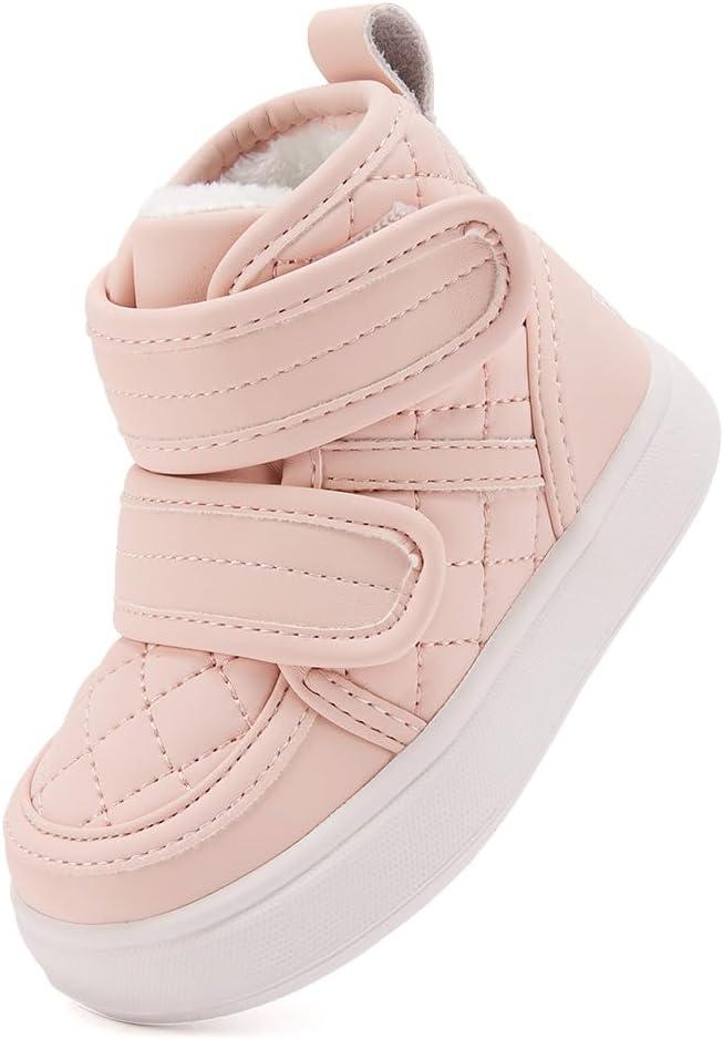 imageBMCiTYBM Baby Snow Boots Boys Girls Winter Infant Shoes AntiSlip 6 9 12 18 24 Months Faux FurLight Pink