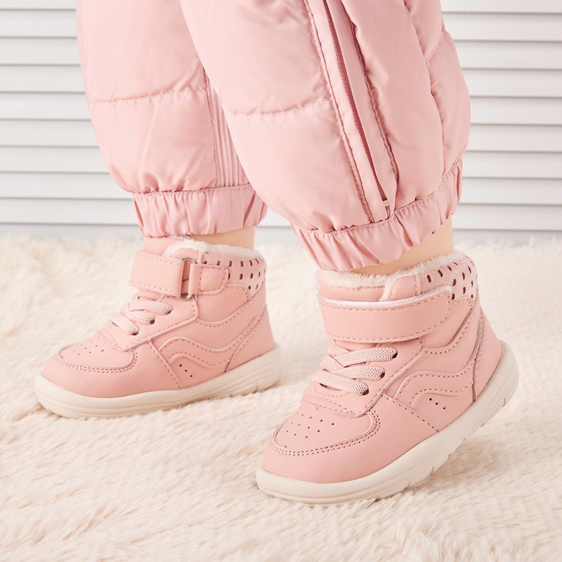 imageBMCiTYBM Baby Snow Boots Boys Girls Winter Infant Shoes AntiSlip 6 9 12 18 24 Months Faux FurPink