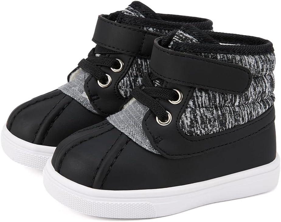 imageBMCiTYBM Baby Snow Boots Boys Girls Winter Infant Shoes AntiSlip 6 9 12 18 24 Months Faux FurYarns Black