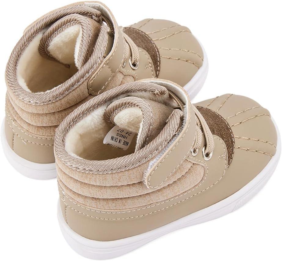 imageBMCiTYBM Baby Snow Boots Boys Girls Winter Infant Shoes AntiSlip 6 9 12 18 24 Months Faux FurYarns Camel