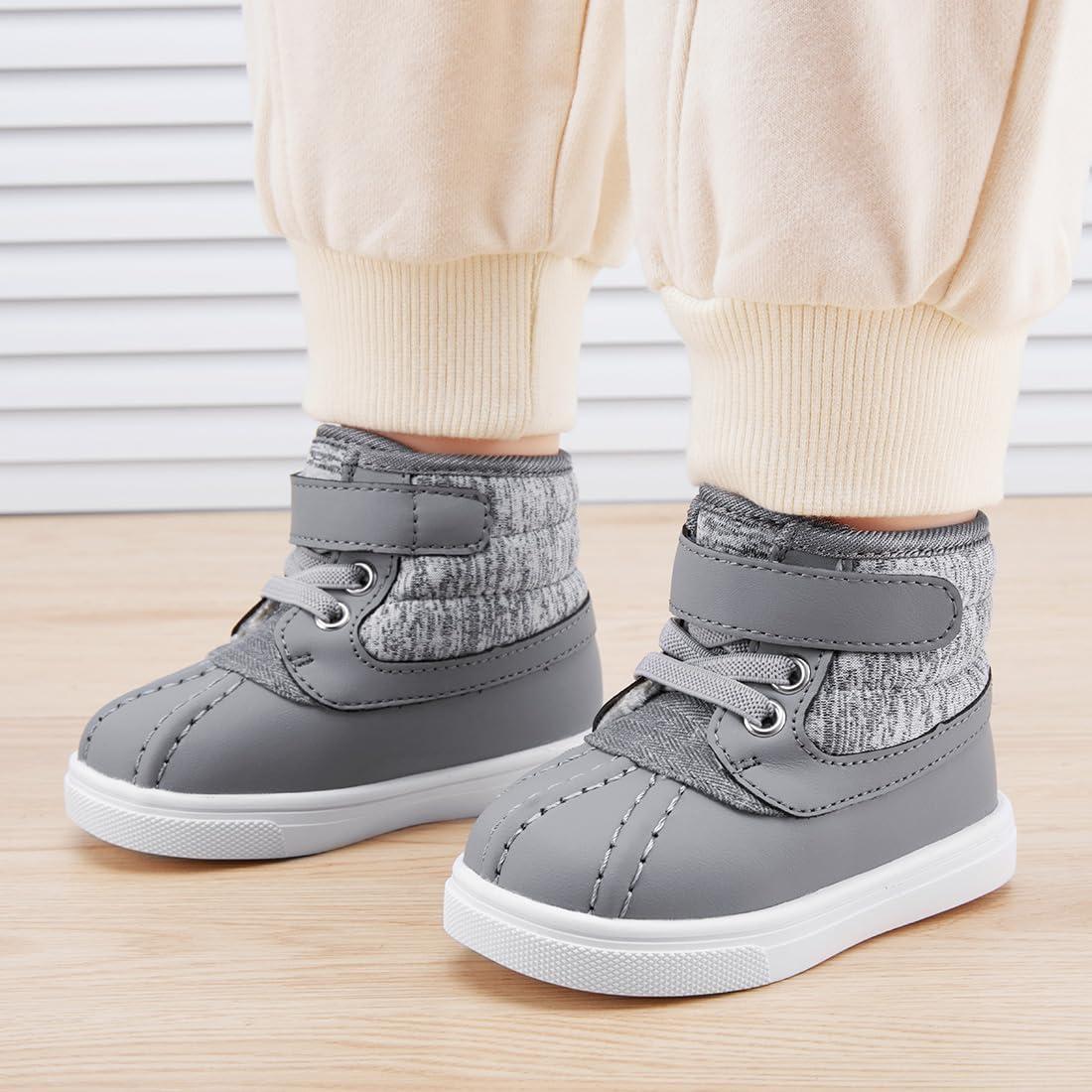 imageBMCiTYBM Baby Snow Boots Boys Girls Winter Infant Shoes AntiSlip 6 9 12 18 24 Months Faux FurYarns Grey