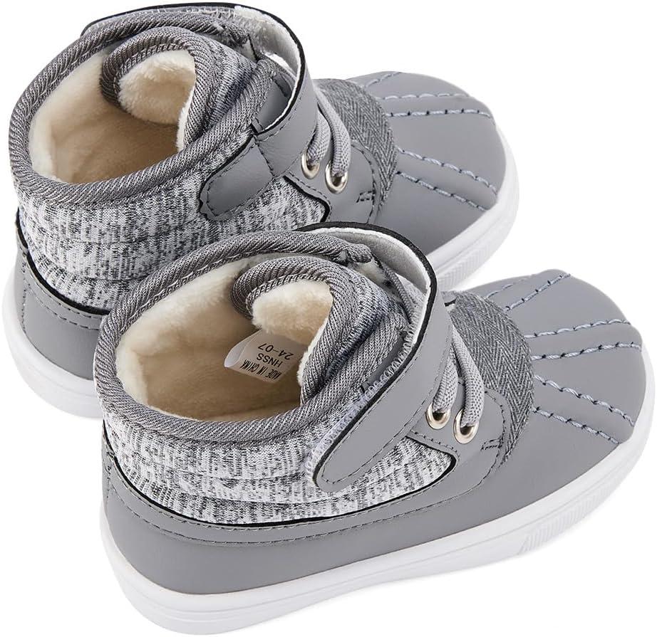 imageBMCiTYBM Baby Snow Boots Boys Girls Winter Infant Shoes AntiSlip 6 9 12 18 24 Months Faux FurYarns Grey