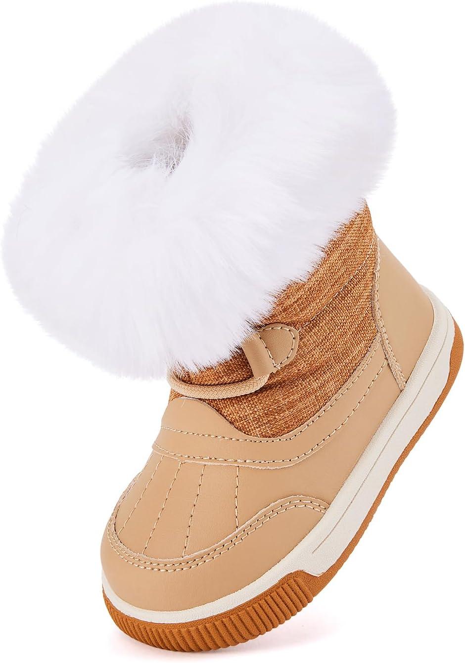 imageBMCiTYBM Toddler Boy Girl Snow Boots Waterproof Winter Warm Shoes Baby High Top Nonslip Lightweight Outdoor Sneakers for Cold Weather InfantToddlerAcamel