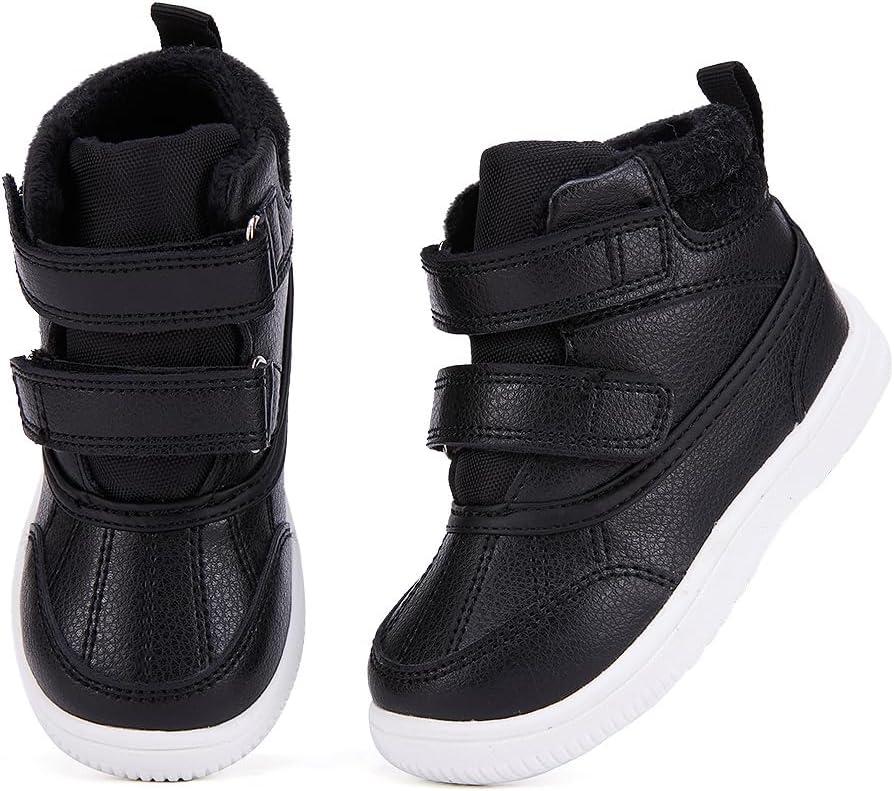 imageBMCiTYBM Toddler Snow Boots Boys Girls Winter Waterproof Shoes Cold Weather OutdoorBlack