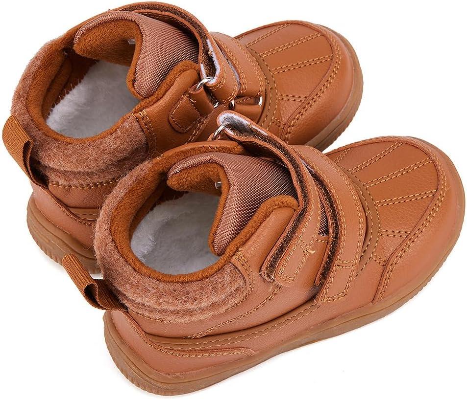imageBMCiTYBM Toddler Snow Boots Boys Girls Winter Waterproof Shoes Cold Weather OutdoorBrown