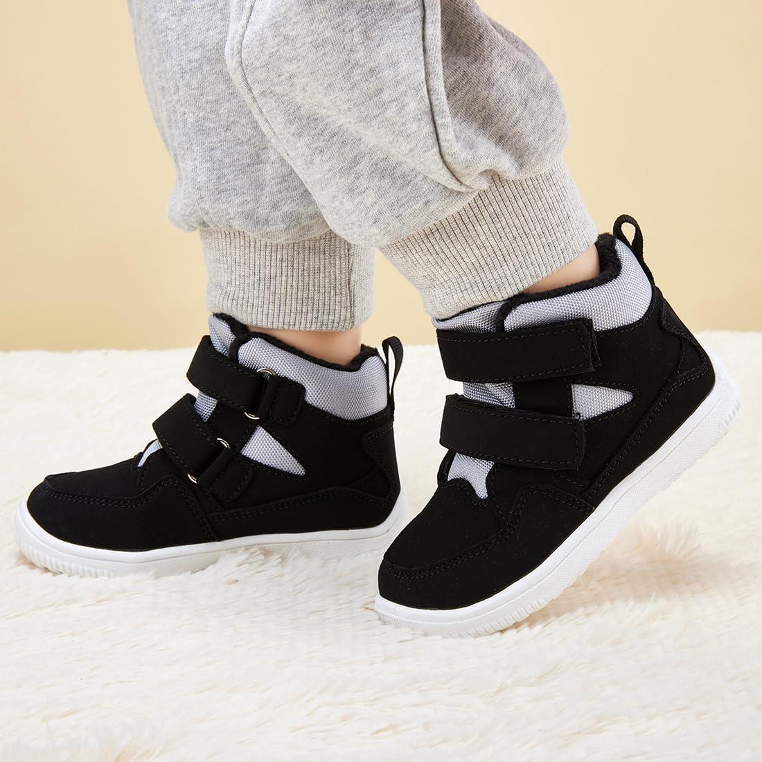 imageBMCiTYBM Toddler Snow Boots Boys Girls Winter Waterproof Shoes Cold Weather OutdoorDark Black