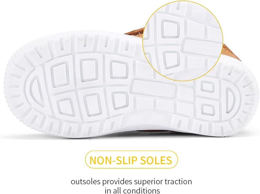 imageBMCiTYBM Toddler Snow Boots Boys Girls Winter Waterproof Shoes Cold Weather OutdoorDark Camel