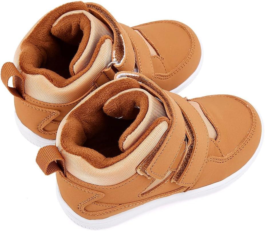 imageBMCiTYBM Toddler Snow Boots Boys Girls Winter Waterproof Shoes Cold Weather OutdoorDark Camel