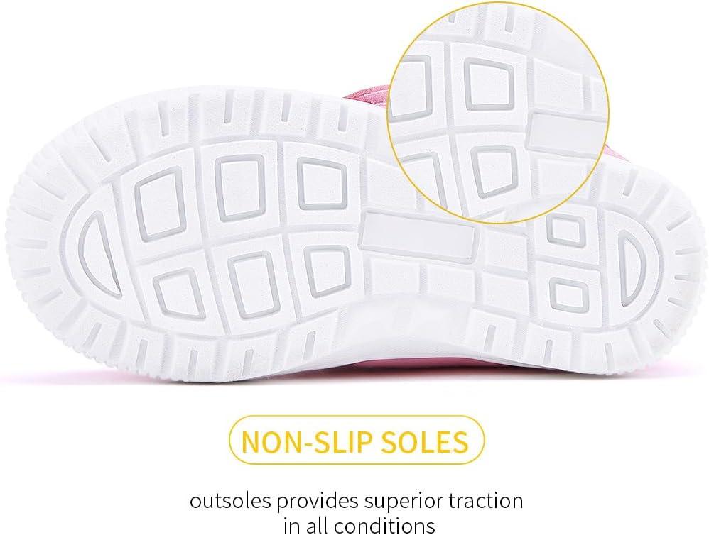 imageBMCiTYBM Toddler Snow Boots Boys Girls Winter Waterproof Shoes Cold Weather OutdoorDark Pink