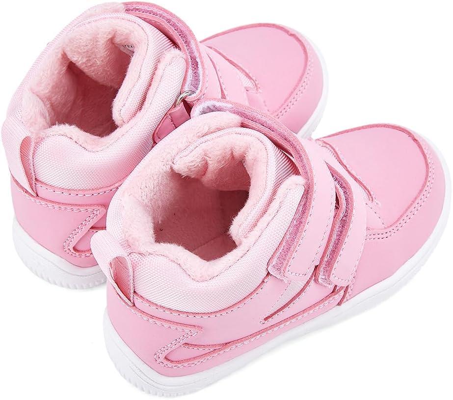 imageBMCiTYBM Toddler Snow Boots Boys Girls Winter Waterproof Shoes Cold Weather OutdoorDark Pink