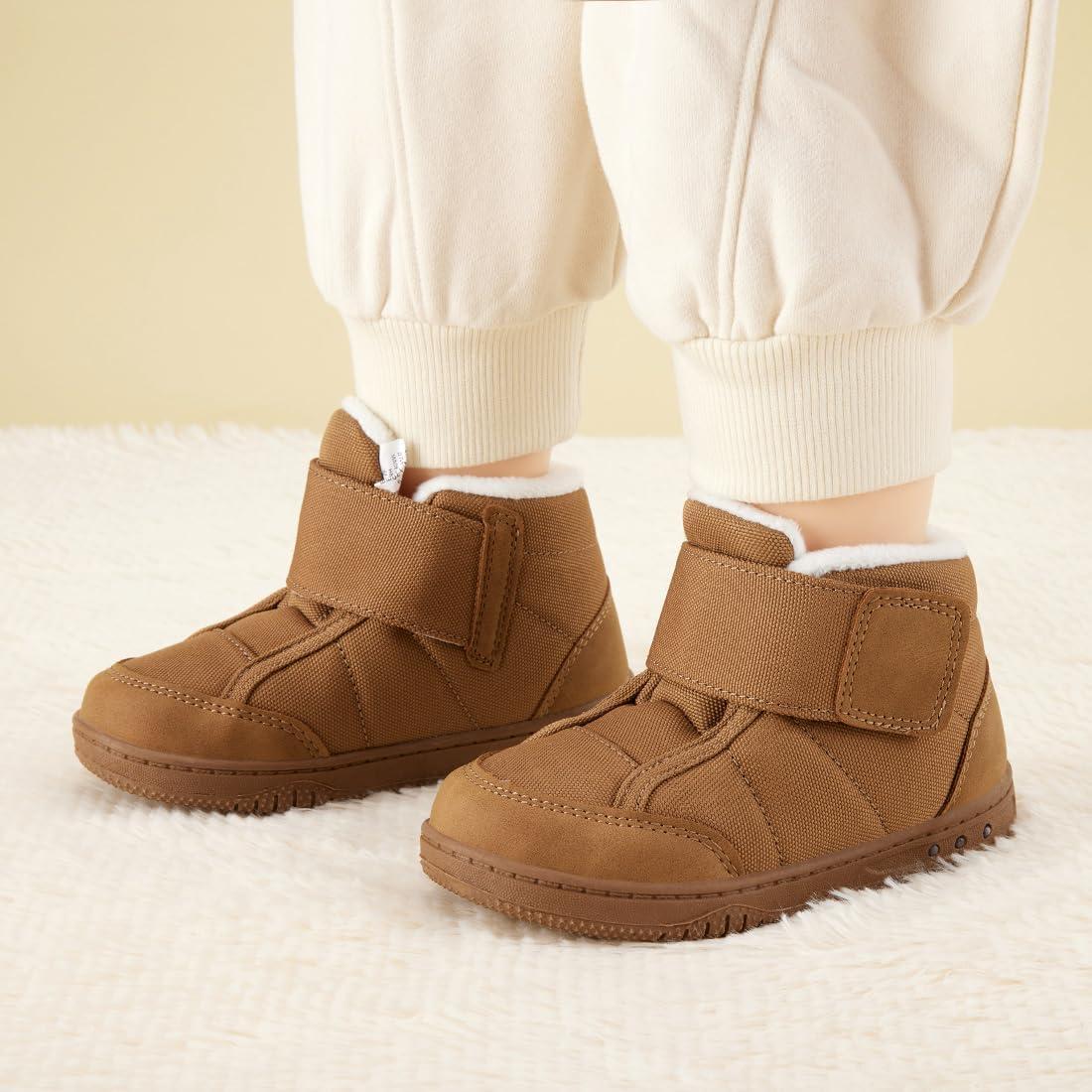 imageBMCiTYBM Toddler Snow Boots Boys Girls Winter Waterproof Shoes Cold Weather OutdoorFur Brown