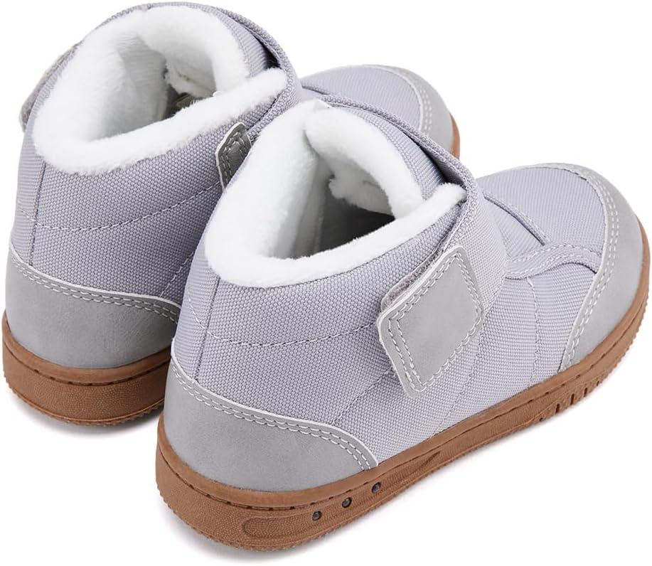 imageBMCiTYBM Toddler Snow Boots Boys Girls Winter Waterproof Shoes Cold Weather OutdoorFur Grey