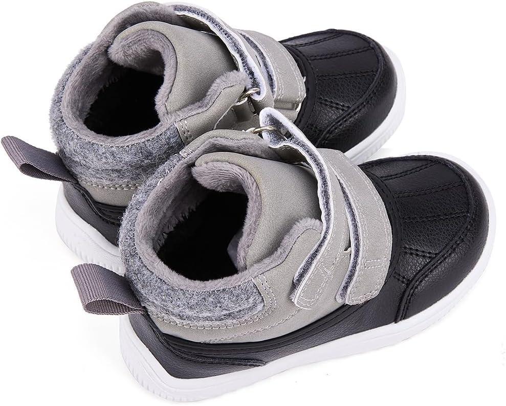 imageBMCiTYBM Toddler Snow Boots Boys Girls Winter Waterproof Shoes Cold Weather OutdoorGrey