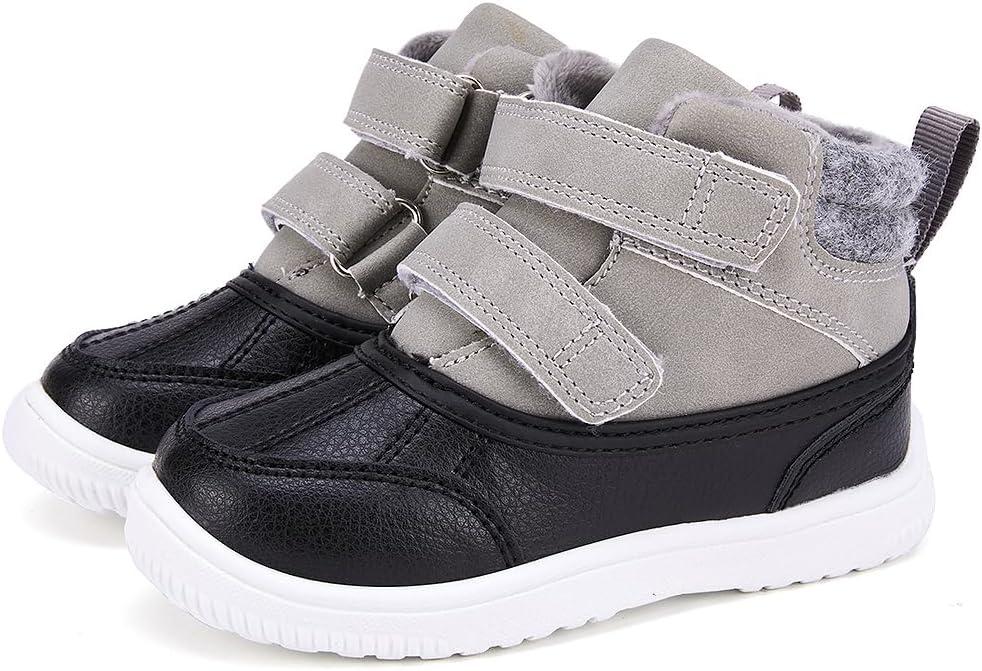 imageBMCiTYBM Toddler Snow Boots Boys Girls Winter Waterproof Shoes Cold Weather OutdoorGrey