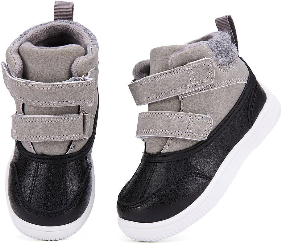 imageBMCiTYBM Toddler Snow Boots Boys Girls Winter Waterproof Shoes Cold Weather OutdoorGrey