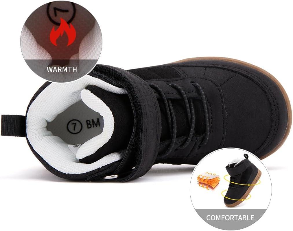 imageBMCiTYBM Toddler Snow Boots Boys Girls Winter Waterproof Shoes Cold Weather OutdoorLight Black