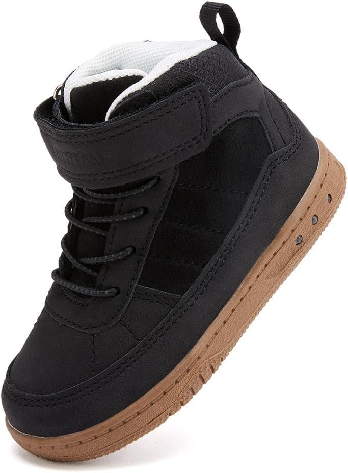 imageBMCiTYBM Toddler Snow Boots Boys Girls Winter Waterproof Shoes Cold Weather OutdoorLight Black