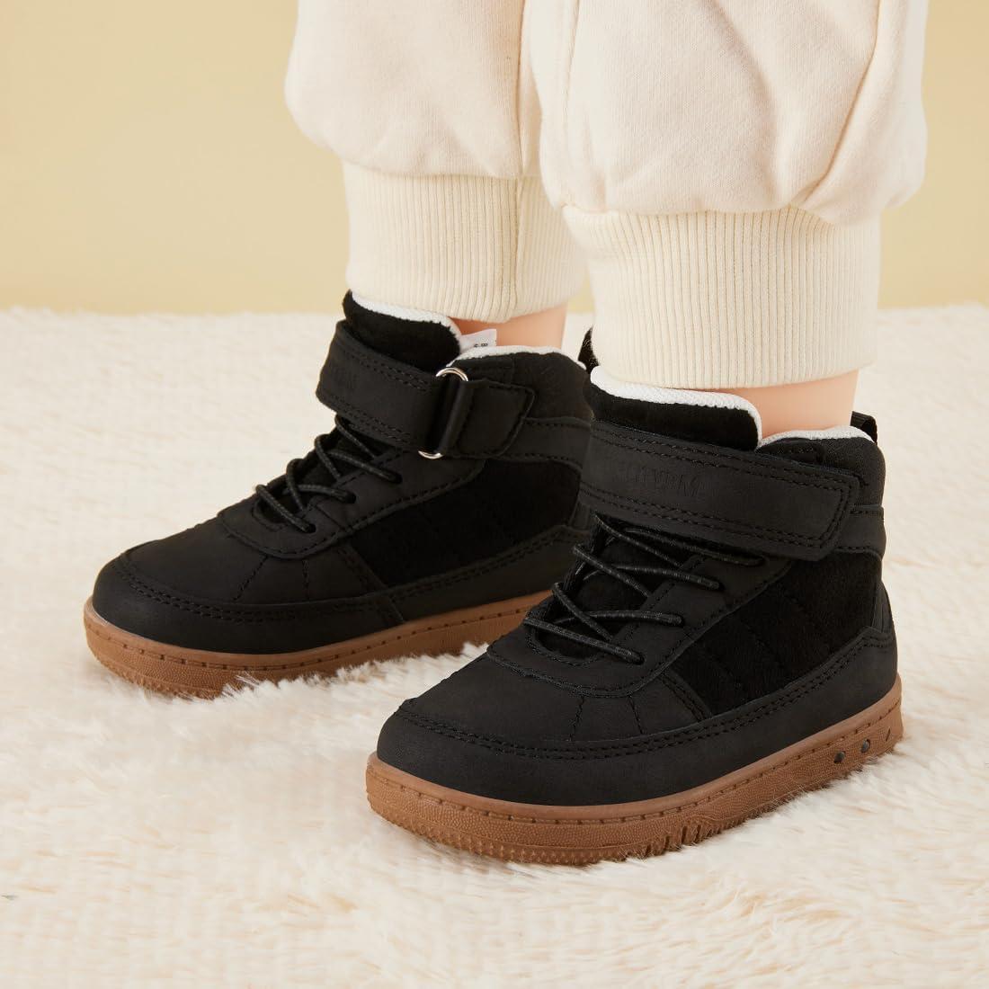 imageBMCiTYBM Toddler Snow Boots Boys Girls Winter Waterproof Shoes Cold Weather OutdoorLight Black