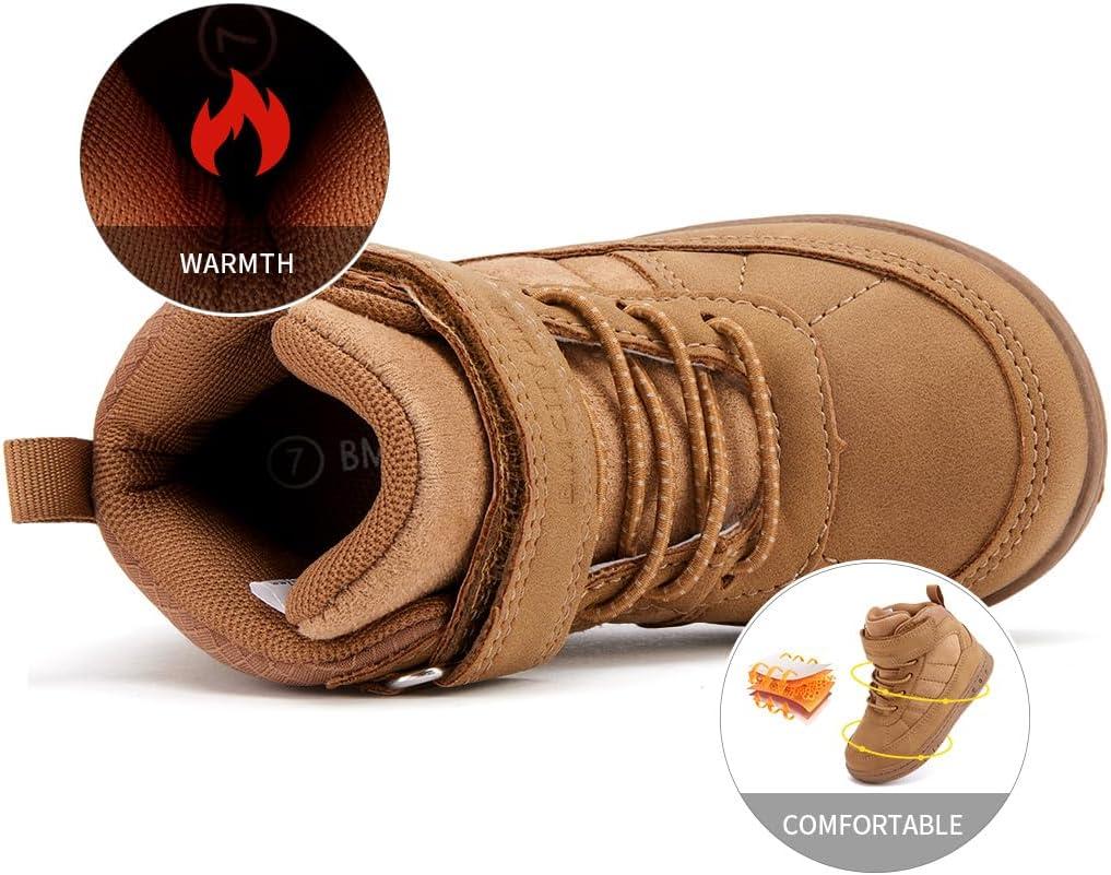 imageBMCiTYBM Toddler Snow Boots Boys Girls Winter Waterproof Shoes Cold Weather OutdoorLight Camel