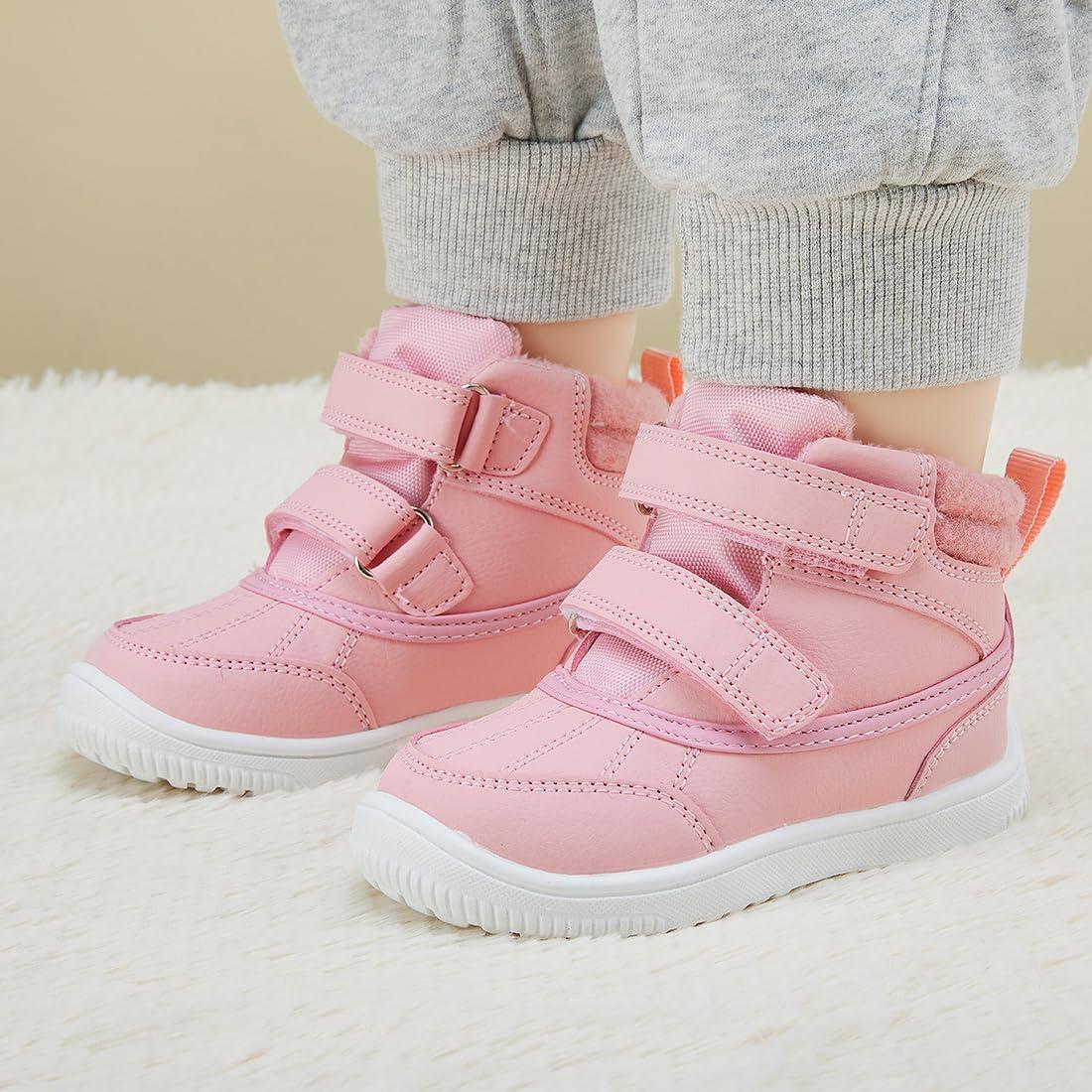 imageBMCiTYBM Toddler Snow Boots Boys Girls Winter Waterproof Shoes Cold Weather OutdoorPink
