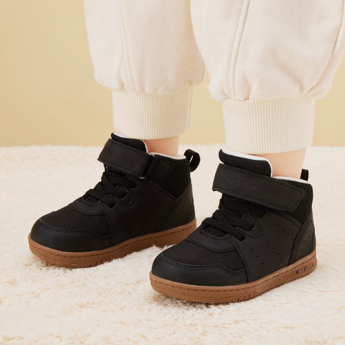 imageBMCiTYBM Toddler Snow Boots Boys Girls Winter Waterproof Shoes Cold Weather OutdoorSolid Black