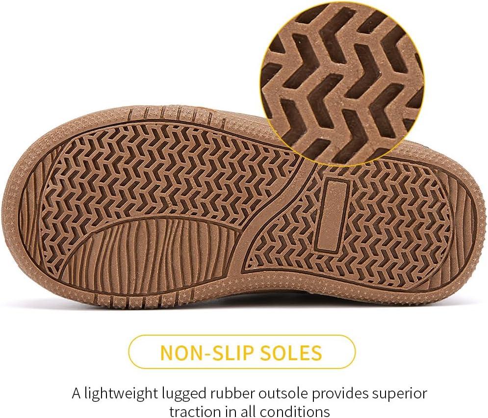 imageBMCiTYBM Toddler Snow Boots Boys Girls Winter Waterproof Shoes Cold Weather OutdoorSolid Brown