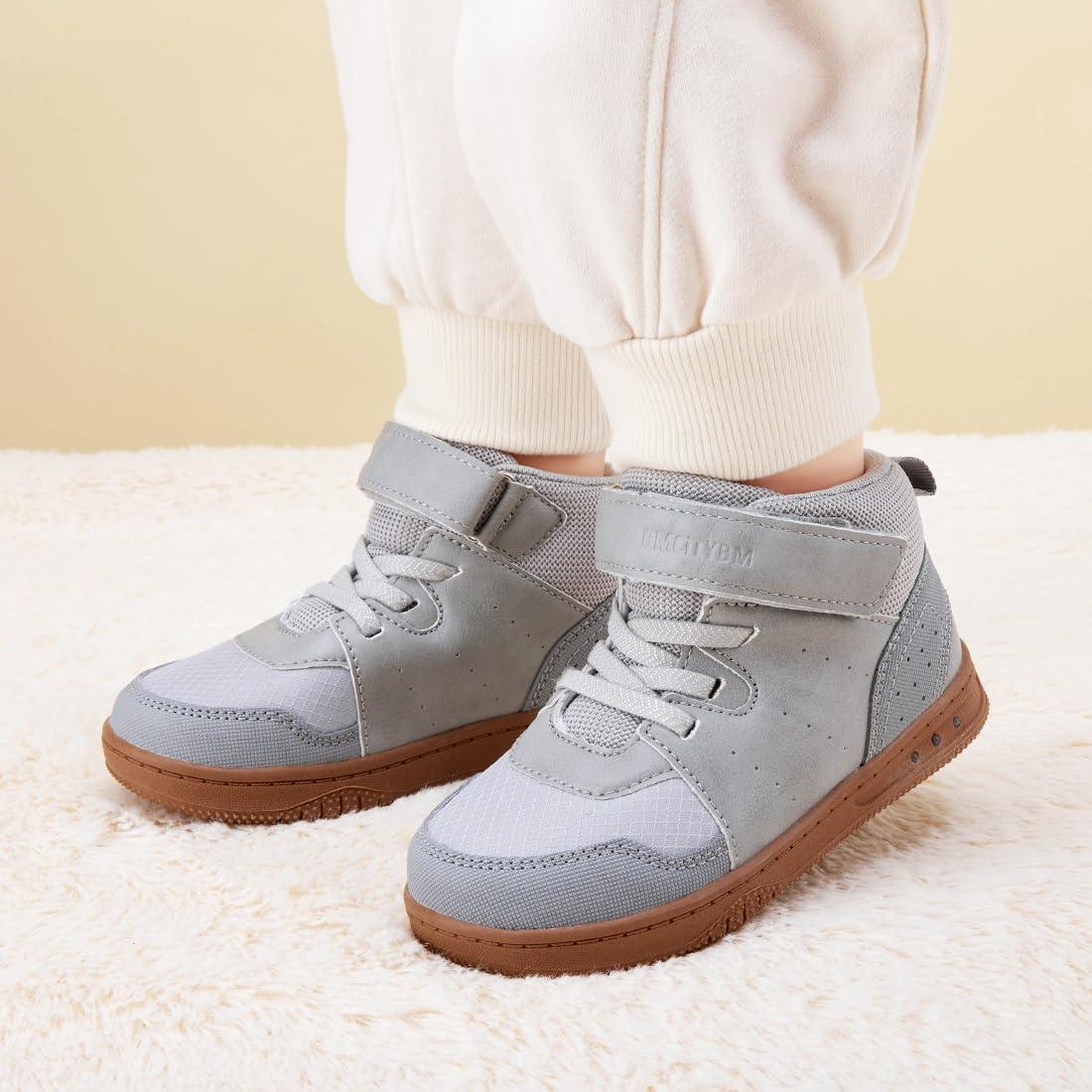 imageBMCiTYBM Toddler Snow Boots Boys Girls Winter Waterproof Shoes Cold Weather OutdoorSolid Grey