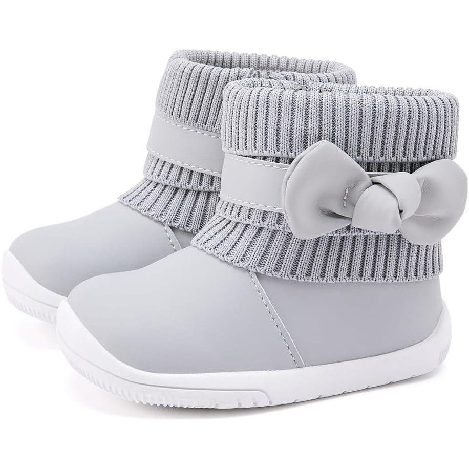 imageBMCiTYBM Baby Girls Boys Boots High Top First Walking ShoesBowknot Grey