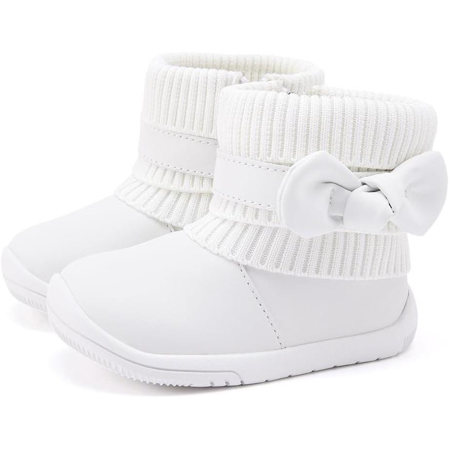 imageBMCiTYBM Baby Girls Boys Boots High Top First Walking ShoesBowknot White