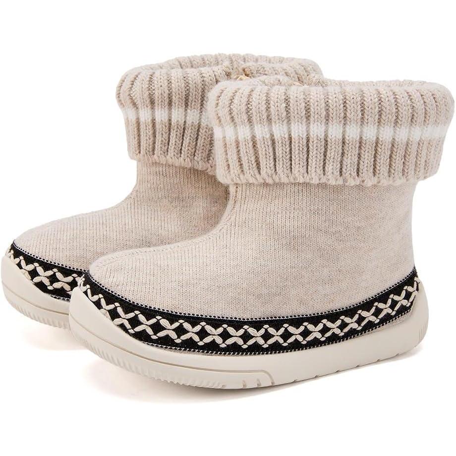 imageBMCiTYBM Baby Girls Boys Boots High Top First Walking ShoesWhite Brown